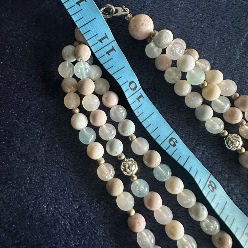 Multi-Strand Pastel Beaded Necklace with Silver Accents - Picture 10 of 15